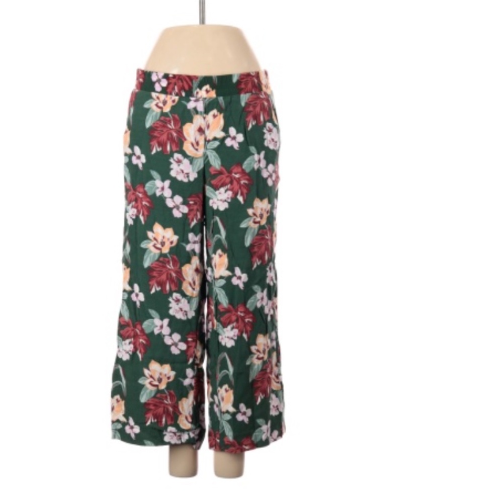 LOFT Casual Green Floral Pants M